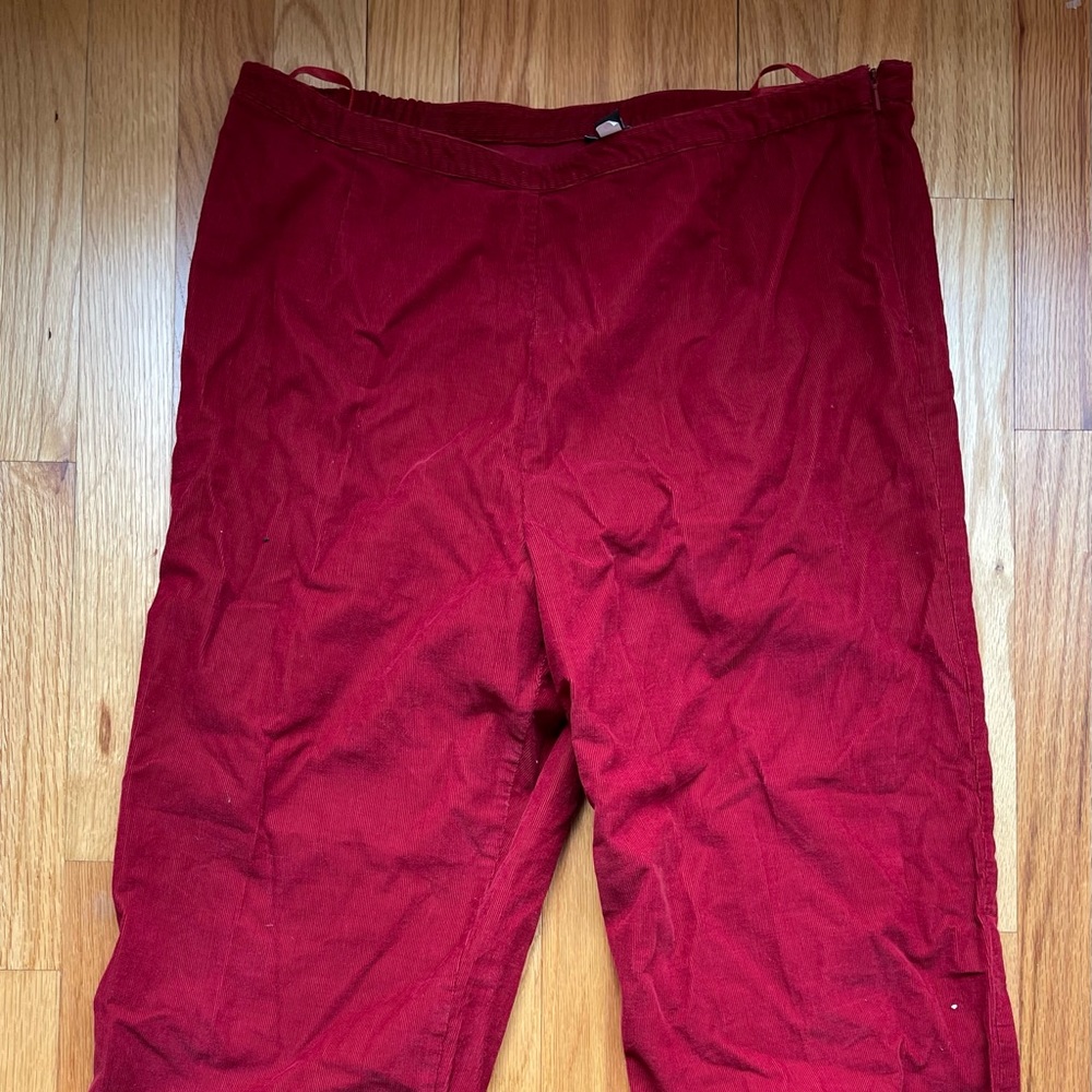 Cranberry wide leg cords from Eileen Fischer, size L.